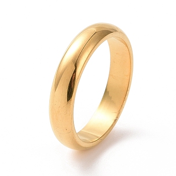 201 Stainless Steel Plain Band Ring for Women, Golden, Inner Diameter: 17mm