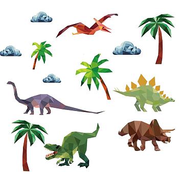 Translucent PVC Self Adhesive Wall Stickers, Waterproof Building Decals for Home Living Room Bedroom Wall Decoration, Dinosaur, 900x300mm, 2 sheets/set