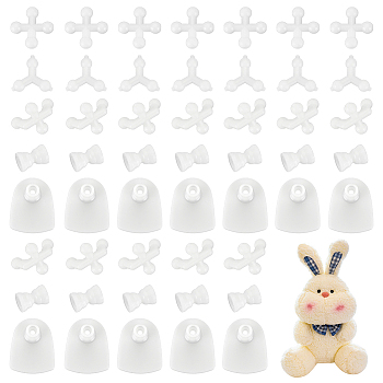 52Pcs 5 Styles Plastic Doll Joints, Doll Making Accessories, White, 18.5~50x14~40x8.5~28mm, Hole: 7.8mm