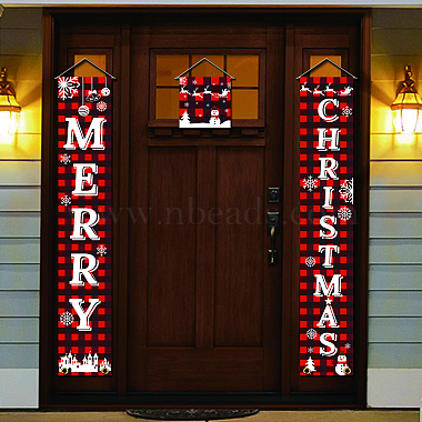 ホームオフィスの玄関ポーチの装飾用のクリスマスポリエステル吊り看板(HJEW-WH0023-009)-3