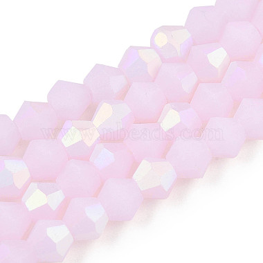 Pearl Pink Bicone Glass Beads