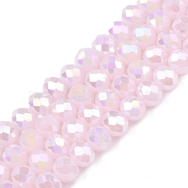 Misty Rose Rondelle Glass Beads