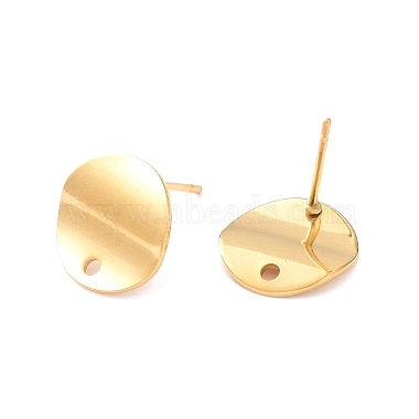 Golden Flat Round 201 Stainless Steel Stud Earring Findings