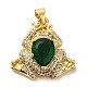 Rack Plating Brass Micro Pave Green Cubic Zirconia Pendants(KK-C047-01B-G)-1