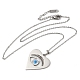 Heart with Evil Eye 304 Stainless Steel Enamel Pendant Necklaces(NJEW-E104-05P)-2