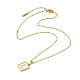 Ion Plating(IP) Rectangle with Initial Letter 304 Stainless Steel Pendant Necklace(NJEW-R265-04G-L)-3