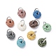 Natural Lava Rock Dyed Disc Charms(PALLOY-JF02267-01)-1