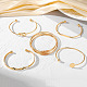 5Pcs 5 Styles Alloy Bangles(WG70F83-01)-4
