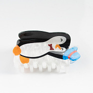 Cartoon PVC Claw Hair Clips, DIY Hair Accessories, Penguin, 50x92x42mm(WG84218-10)
