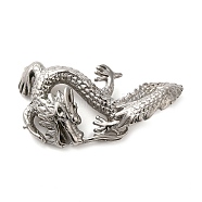 304 Stainless Steel Pendants, Dragon Charm, Stainless Steel Color, 39x22x6mm, Hole: 10x3.5mm(STAS-Q317-04P)