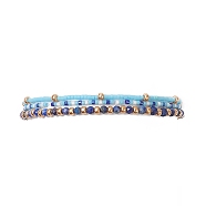 3Pcs 3 Style Natural Lapis Lazuli & Glass Seed Beaded Stretch Bracelets Set for Women, Inner Diameter: 1-7/8~2 inch(4.8~5cm), 1Pc/style(BJEW-JB09171-01)