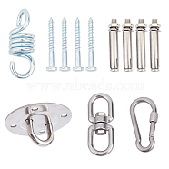 201 Stainless Steel Swing Hook, Yoga Fixed Plate Accessories, with 304 Stainless Steel Lock, Screws for Swing Sporting Goods, Stainless Steel Color, 89.5x43mm, Hole: 8.5mm(STAS-WH0023-78)