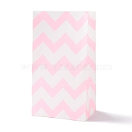 Rectangle Kraft Paper Bags, None Handles, Gift Bags, Wave Pattern, Pink, 13x8x24cm(CARB-K002-04B-07)