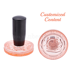 Custom Acrylic Rubber Stamp Vintage Stamp Seal Personalized Clear Acrylic Stamps with Plastic Handle for DIY Scrapbooking Envelope Card Making, Cat Pattern, 48x40mm(AJEW-GL0001-27)