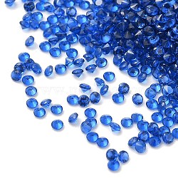 Cubic Zirconia Cabochons, Faceted Diamond, Dark Blue, 1.3x1mm(ZIRC-K090-1.3mm-01J)
