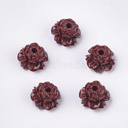 Synthetic Coral Beads, Dyed, Flower, Brown, 9~9.5x13.5x13.5mm, Hole: 1.8mm(CORA-S027-25A)