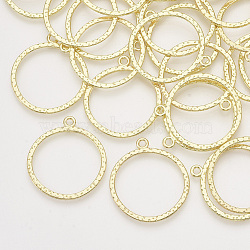 Alloy Open Back Bezel Pendants, For DIY UV Resin, Epoxy Resin, Pressed Flower Jewelry, Ring, Light Gold, 30.5x27.5x1.5mm, Hole: 2mm(X-PALLOY-S121-195)