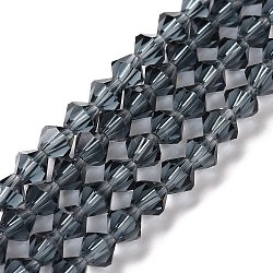 Faceted Imitation Austrian Crystal Bead Strands, Grade AAA, Bicone, Dark Blue, 6x6mm, Hole: 0.7~0.9mm, about 68pcs/strand, 15.7 inch(G-M180-6mm-20A)