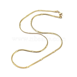 304 Stainless Steel Flat Snake Chain Necklaces for Women, Golden, 17.48 inch(44.4cm)(NJEW-D058-04G)