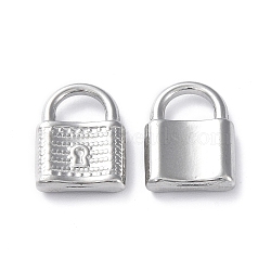 304 Stainless Steel Pendants, Padlock Charm, Stainless Steel Color, 18x13x3mm, Hole: 5x7mm(STAS-P324-14P)