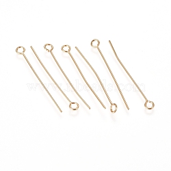 304 Stainless Steel Eye Pins, Golden, 30x0.6mm, Hole: 2mm(X-STAS-L238-005F-G)