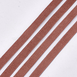 Corduroy Fabric Ribbon, Polyester Ribbon, For DIY Hair Bow Making, Chocolate, 10mm; about 100yard/roll(91.44m/roll)(OCOR-S115-03A)