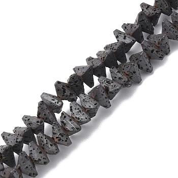 Natural Lava Rock Beads Strands, Triangle, 7x7.5x4~4.5mm, Hole: 1mm, about 100pcs/strand, 15.98 inch(40.6cm)