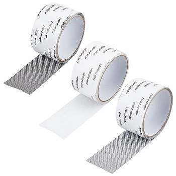 ARRICRAFT 3 Rolls 3 Colors Self-adhesive Plastic Window Screen Repair Tapes, Covering Mesh Tape for Covering Window Door Tears Holes, Mixed Color, 5x0.05cm, about 2m/roll, 1 roll/color
