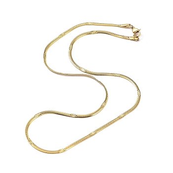 304 Stainless Steel Flat Snake Chain Necklaces for Women, Golden, 17.48 inch(44.4cm)