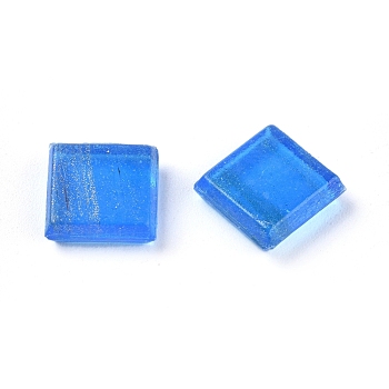 Glass Cabochons, Mosaic Tile Supplies for DIY Crafts, Plates, Picture Frames, Flowerpots, Handmade Jewelry, Square, Blue, 10x10x3.5mm, about 975pcs/750g