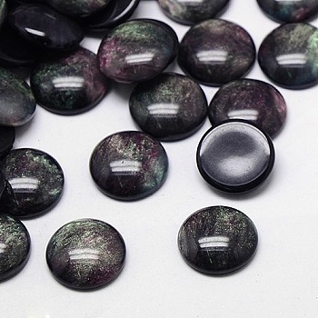 Resin Cabochons, Half Round/Dome, Black, 12x3~4mm