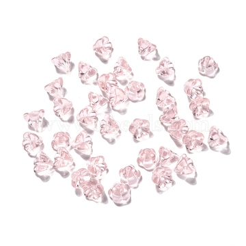 Transparent Czech Glass Beads, Flower, Pink, 8.5x6.5mm, Hole: 1mm(X-GLAA-G070-05A-013)