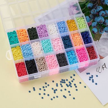 240G 24 Colors Handmade Polymer Clay Beads(CLAY-JP0001-08-4mm)-7