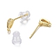Accessoires de puces d'oreilles en laiton zircone cubique claire micro pavé(ZIRC-L098-039G)-3