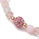 bracelets extensibles en perles rondes à facettes en verre(BJEW-JB10057-02)-3