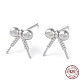 Rhodium Plated 925 Sterling Silver Stud Earring Findings(STER-M115-02P)-1