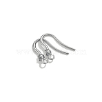 304 Stainless Steel Earring Hooks, Ear Wire, with Vertical Loop, Stainless Steel Color, 16x12mm(STAS-WH0048-26H-P)