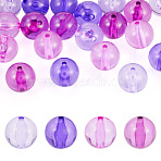 20Pcs 4 Colors Transparent Acrylic Beads, Round, Mixed Color, 20x19mm, Hole: 3mm, 5pcs/color (MACR-TADJ0001-02A)