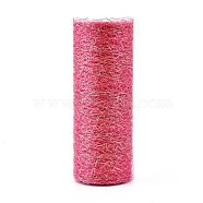 Mesh Ribbon Roll, Spider Web Trim Ribbon Roll, for DIY Craft Gift Packaging, Home Party Wall Decoration, Cerise, 6 inch(15cm),  10yards/roll(OCOR-K004-B01)