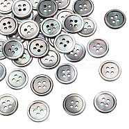 36Pcs Natural Shell Buttons, 4-Hole, Flat Round, Colorful, 15x2mm, Hole: 1.9mm(BUTT-FG0001-14)