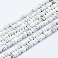 Natural Howlite Beads Strands, Rondelle, 4~4.5x2~3mm, Hole: 1mm, about 160pcs/strand, 15.7 inch(40cm)(G-P353-04-4mm)