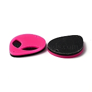 Opaque Acylic Connector Charms, Alien Face Links, Deep Pink, 35.5x30x4mm, Hole: 2mm(SACR-WH0006-21E)