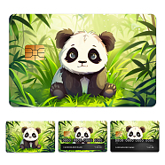 Plastic Waterproof Card Stickers, Self-adhesion Card Skin for Bank Card Decor, Rectangle, Panda, 140x190mm(STIC-WH0032-151)