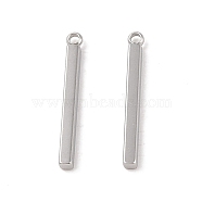 304 Stainless Steel Pendants, Cuboid/Bar Charm, Stainless Steel Color, 22.5x2.5x2mm, Hole: 1.4mm(STAS-G336-03B-P)