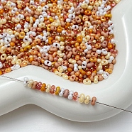 Transparent Glass Seed Beads, Peanut, Mixed Color, 4x2.5x2mm, Hole: 0.7mm(FIND-U017-18E)