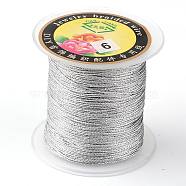Round Metallic Thread, 12-Ply, Gainsboro, 1mm, about 54.68 yards(50m)/roll(MCOR-L001-1mm-04)