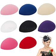 8Pcs 8 Colors EVA Cloth Teardrop Fascinator Hat Base for Millinery, Mixed Color, 127x100x5mm, 1pc/color(DIY-GF0009-74)