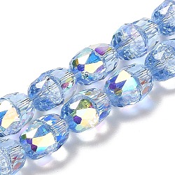 Electroplate Glass Beads Strands, Faceted, Bell, Cornflower Blue, 7x5mm, Hole: 3.5mm, about 98pcs/strand, 20.20~20.59''(51.3~52.3cm)(EGLA-D030-04E)