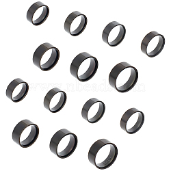 14Pcs 7 Size 304 Stainless Steel Plain Band Rings Set, Electrophoresis Black, US Size 6~12 1/4(16.5~21.5mm), 2Pcs/size(RJEW-UN0002-90EB)