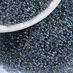 MIYUKI Round Rocailles Beads, Japanese Seed Beads, 15/0, (RR249) Transparent Gray AB, 1.5mm, Hole: 0.7mm, about 27777pcs/50g(SEED-X0056-RR0249)